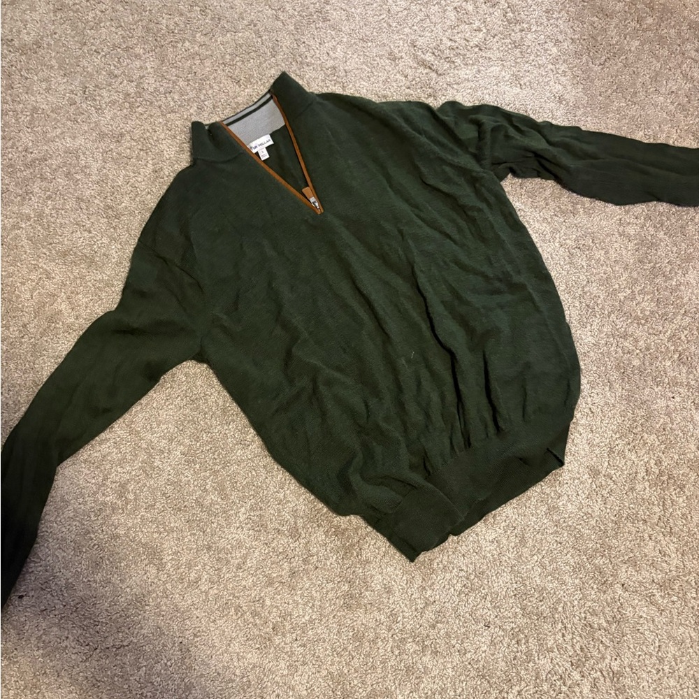Peter Millar Forest Green Half-Zip Sweater